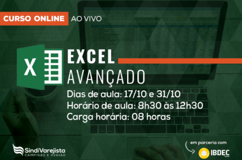 SindiVarejista promove curso on-line de “Excel Avançado”